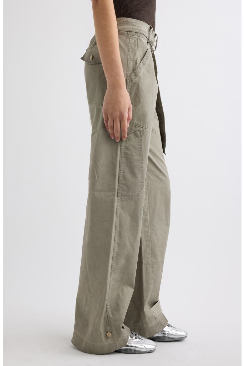 Parko Belted Cotton Stretch Gabardine Wide Leg Pants, Alternate, color, CLAY BEIGE