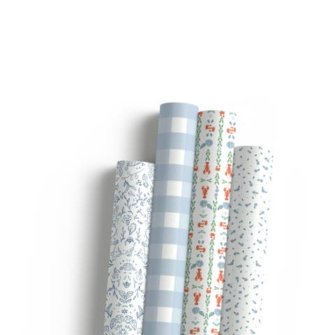 Eight Sheets Two-Sided "Cosette" & "A Pinch of Floral" Heavyweight Gift Wrap