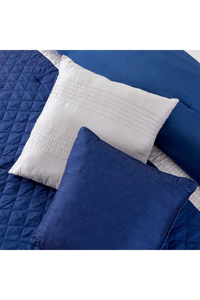Logan 9-Piece Embellished Comforter Set, Alternate, color, BLUE