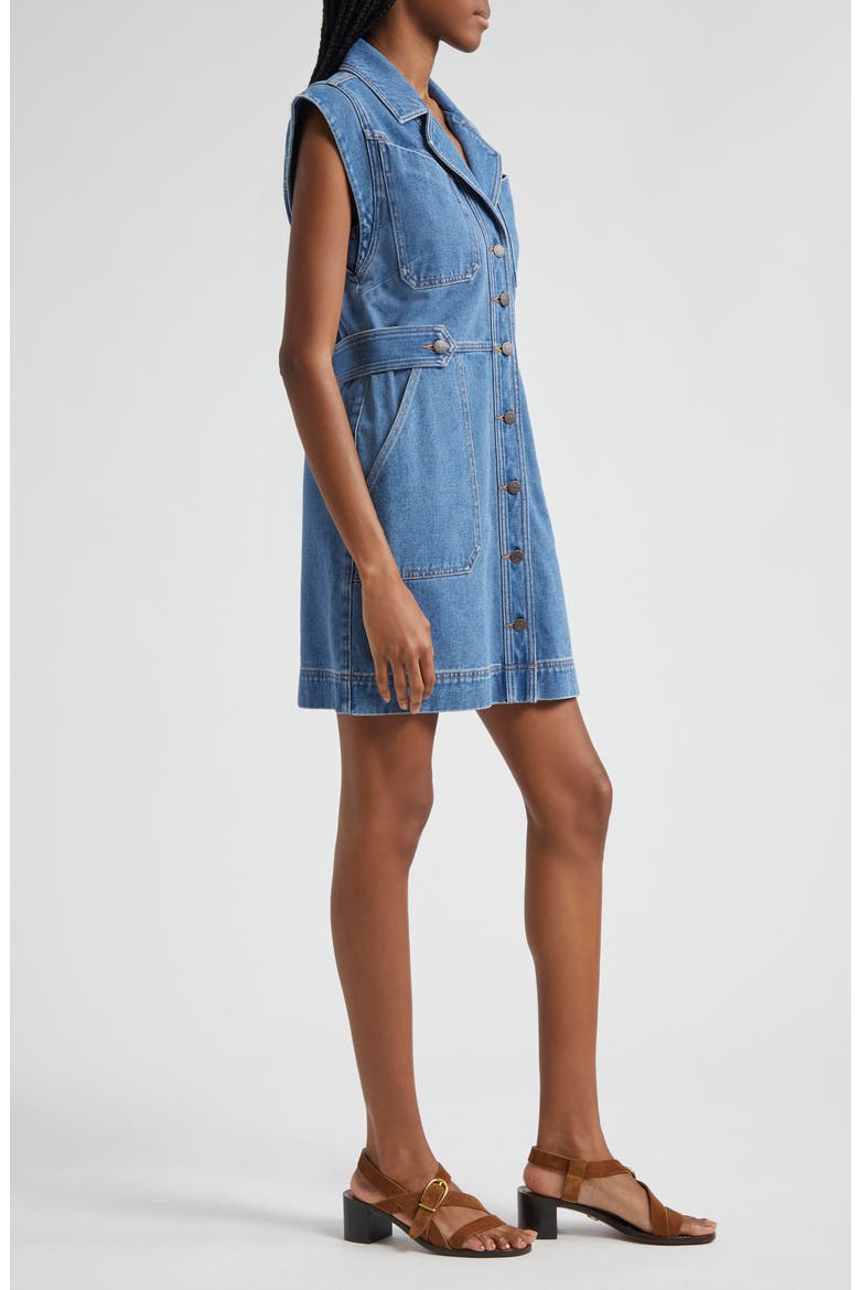 Jax Sleeveless Denim Minidress, Alternate, color, LIGHT CORNFLOWER