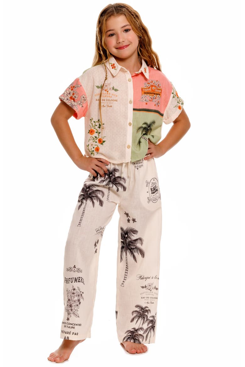 Kids' Clarabelle Short Sleeve Button-Up Shirt, Alternate, color, WHITE