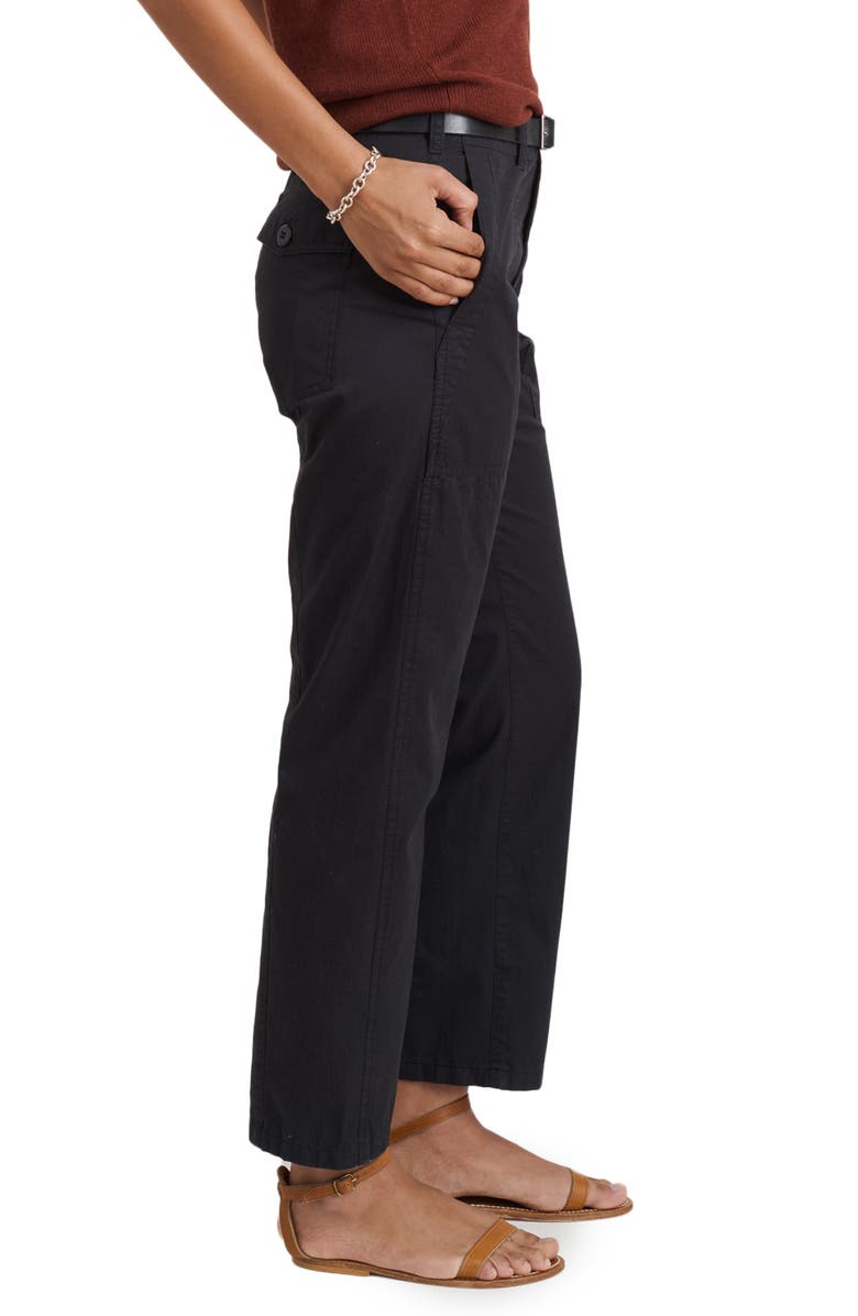 Alex Mill Neil High Waist Straight Leg Utility Twill Pants, Alternate, color, Black