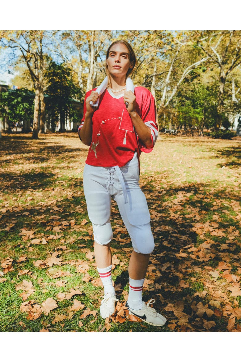 'Doink!' ~ Relaxed Crop Cut, Alternate, color, Red