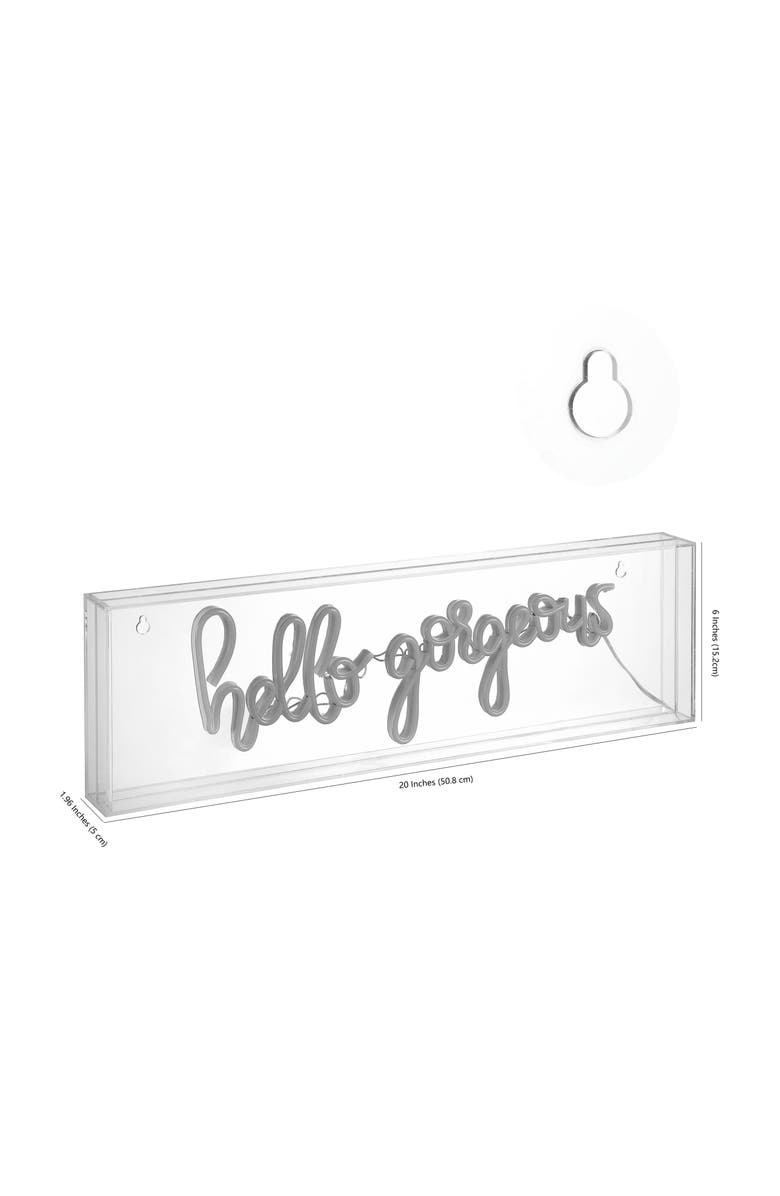 JONATHAN Y Hello Contemporary Glam Acrylic Box USB Operated LED Neon Light, Alternate, color, Yellow