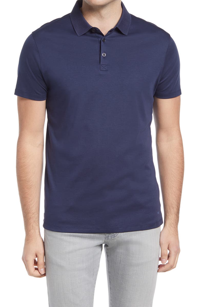 Robert Barakett Men's Georgia Pima Cotton Polo, Main, color, Blue Night
