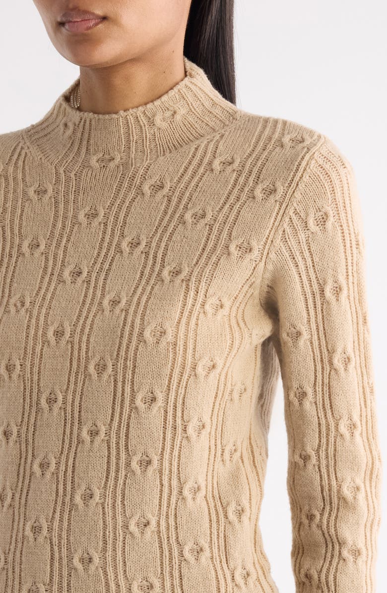 Dries Van Noten Tessy Mixed Stitch Wool Sweater, Alternate, color, Beige
