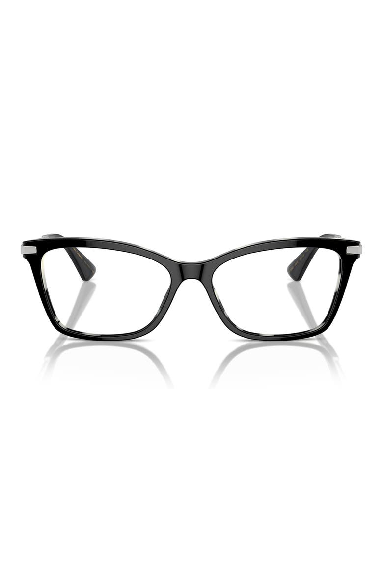 56mm Rectangular Optical Glasses, Main, color, BLACK WHITE