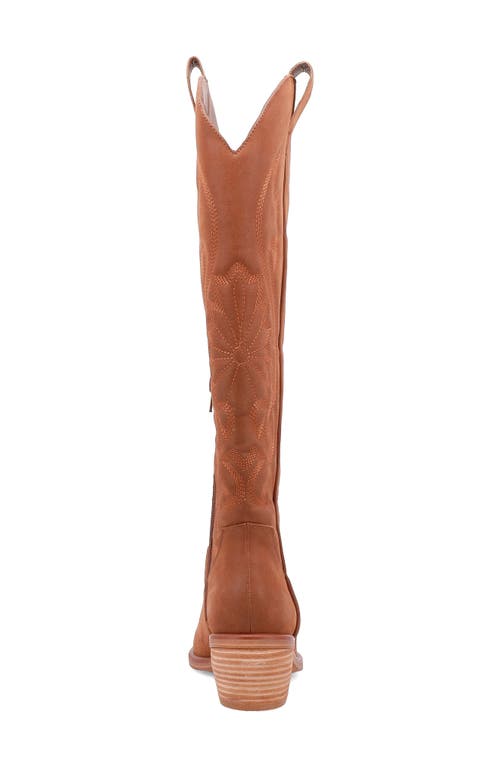 Mia Kolt Western Knee High Boot In Cognac