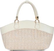 Miztique Top Handle Colorblock Raffia Tote