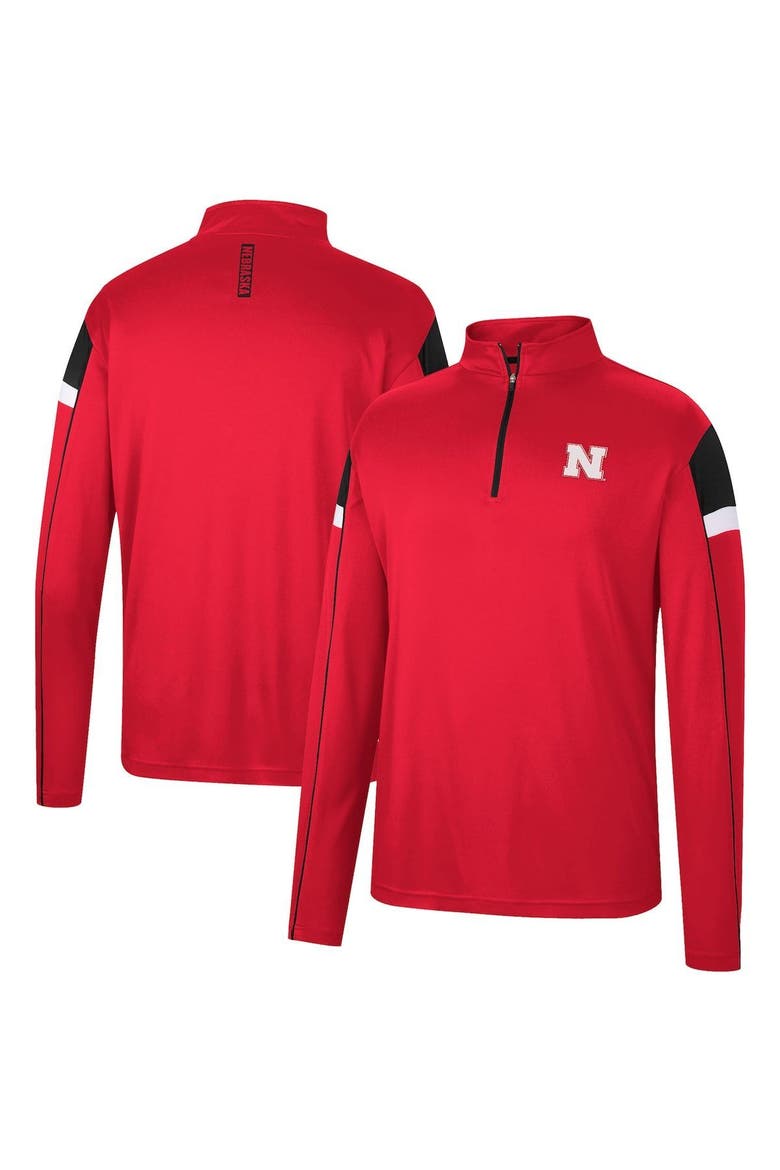 Men's Colosseum Scarlet Nebraska Huskers Golf Match Quarter-Zip Windshirt, Main, color, Scarlet