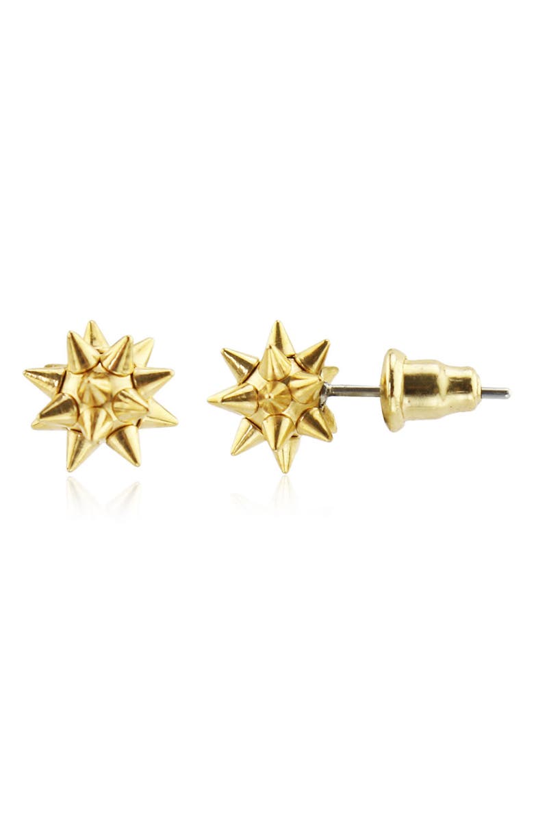 REBL Spike Stud Earrings, Main, color, Gold