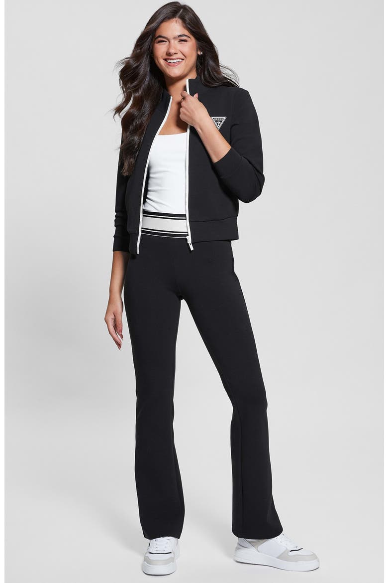 Ann Graphic Zip Sweatshirt, Alternate, color, JET BLACK