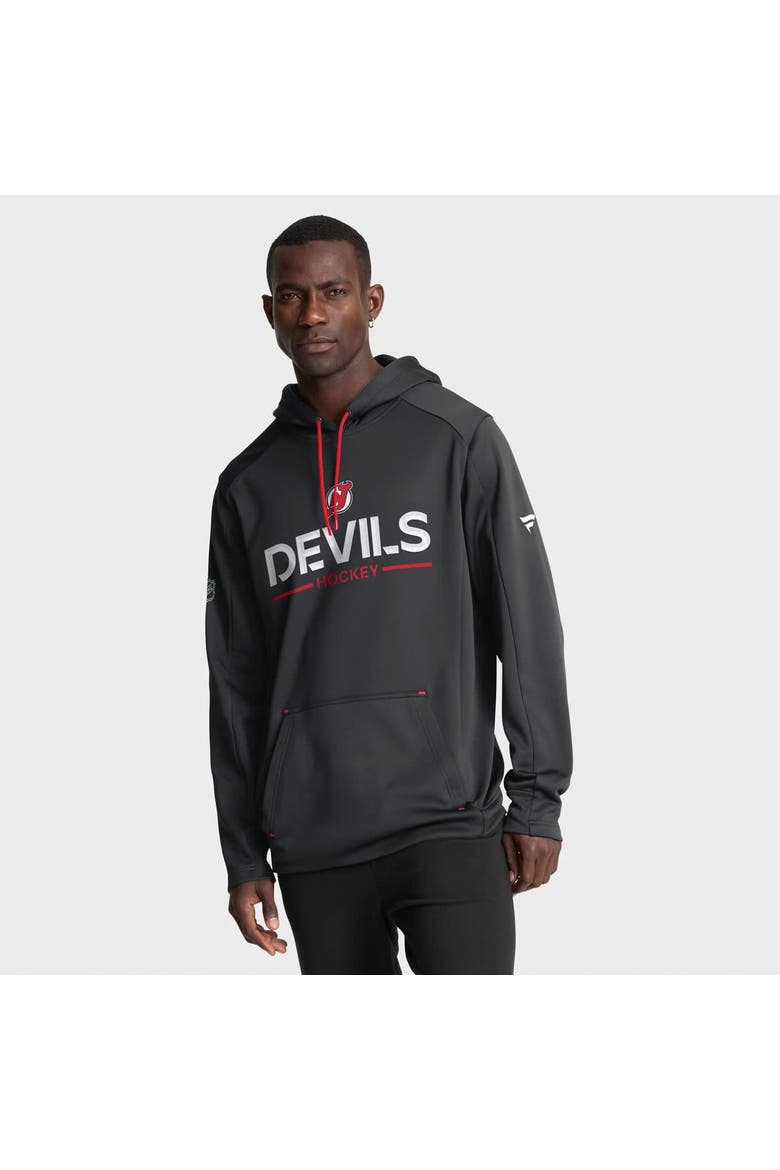 Men's Fanatics Black New Jersey Devils Authentic Pro Rink Hoodie, Main, color, Black