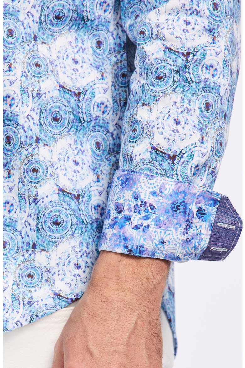 Ripon Cotton Button-Up Shirt, Alternate, color, BLUE