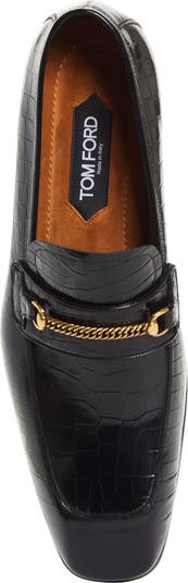 【関税込み】TOM FORD ブラック Bailey クロコ ローファー TOM FORD Bailey Chain Detail Loafer (Men) | Nordstrom