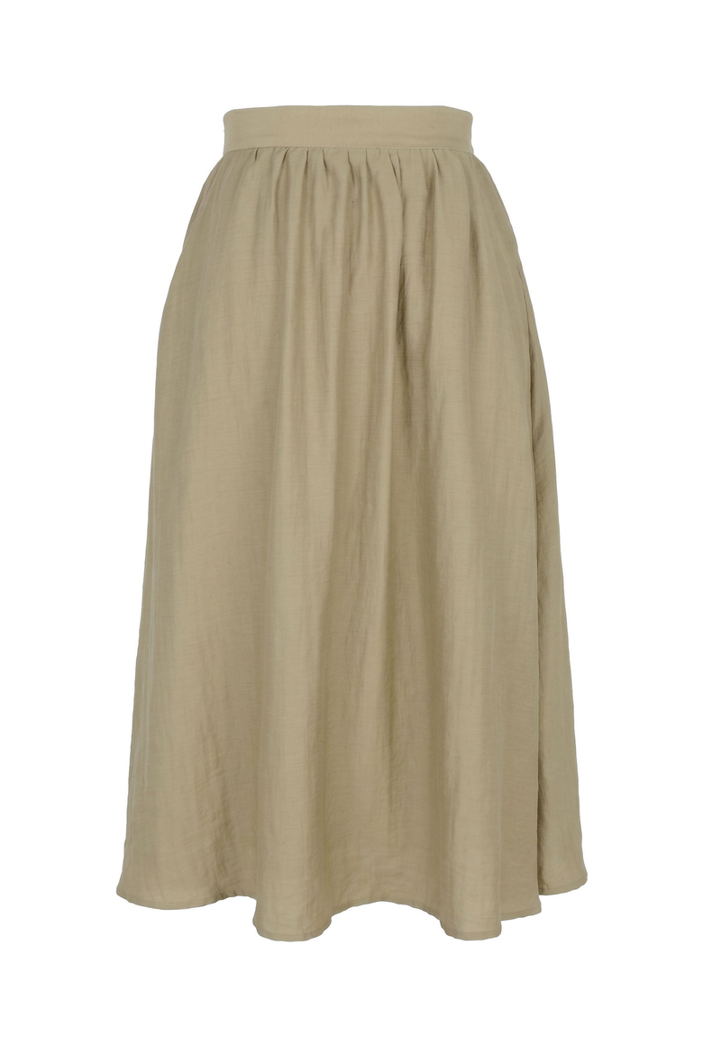 Flowy Midi A Line Skirt, Alternate, color, Green