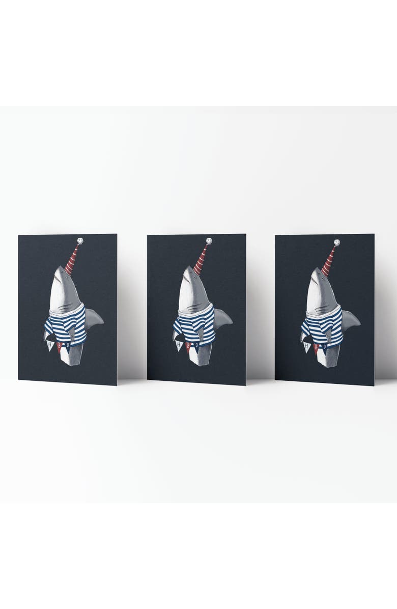 Ramus & Co Happy Birthday Greeting Card Pack (3ct) "Shark HBD", Main, color, Multi-Pack