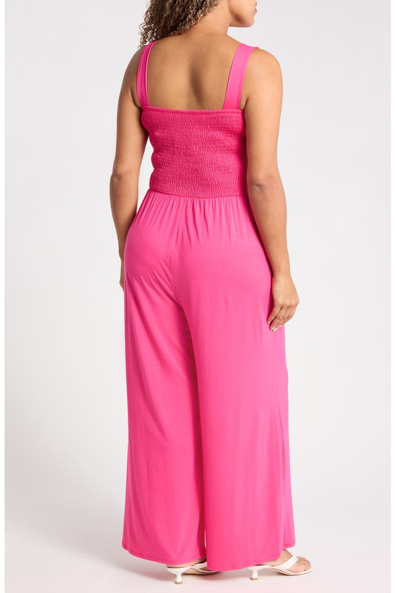 Smocked Wide Leg Jumpsuit, Alternate, color, DUSTY PINK