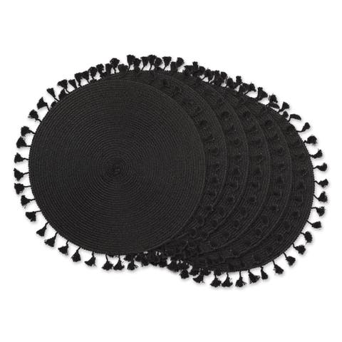 Tassel Fringe PP Woven Round Placemat Set/6