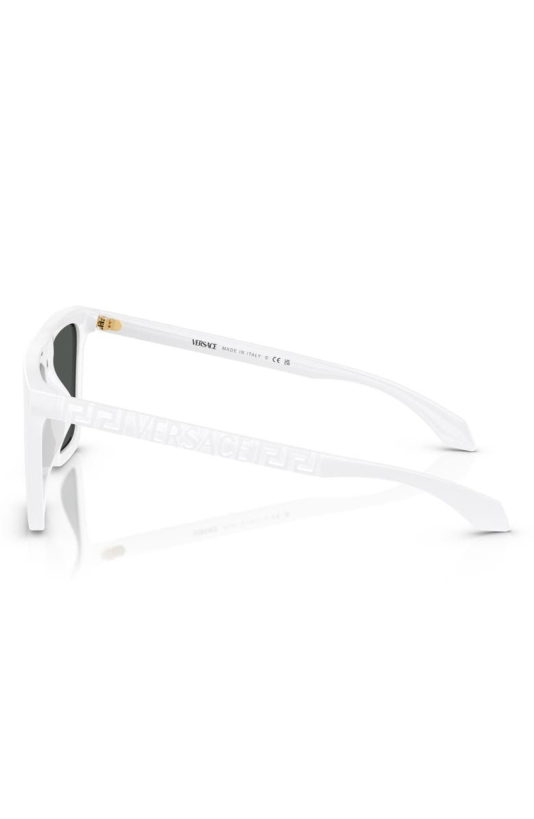 Versace 53mm Rectangular Sunglasses, Alternate, color, White