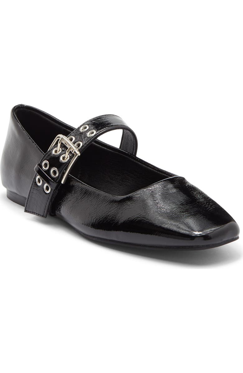 Billini Faris Mary Jane Flat, Main, color, Black Crinkle Patent