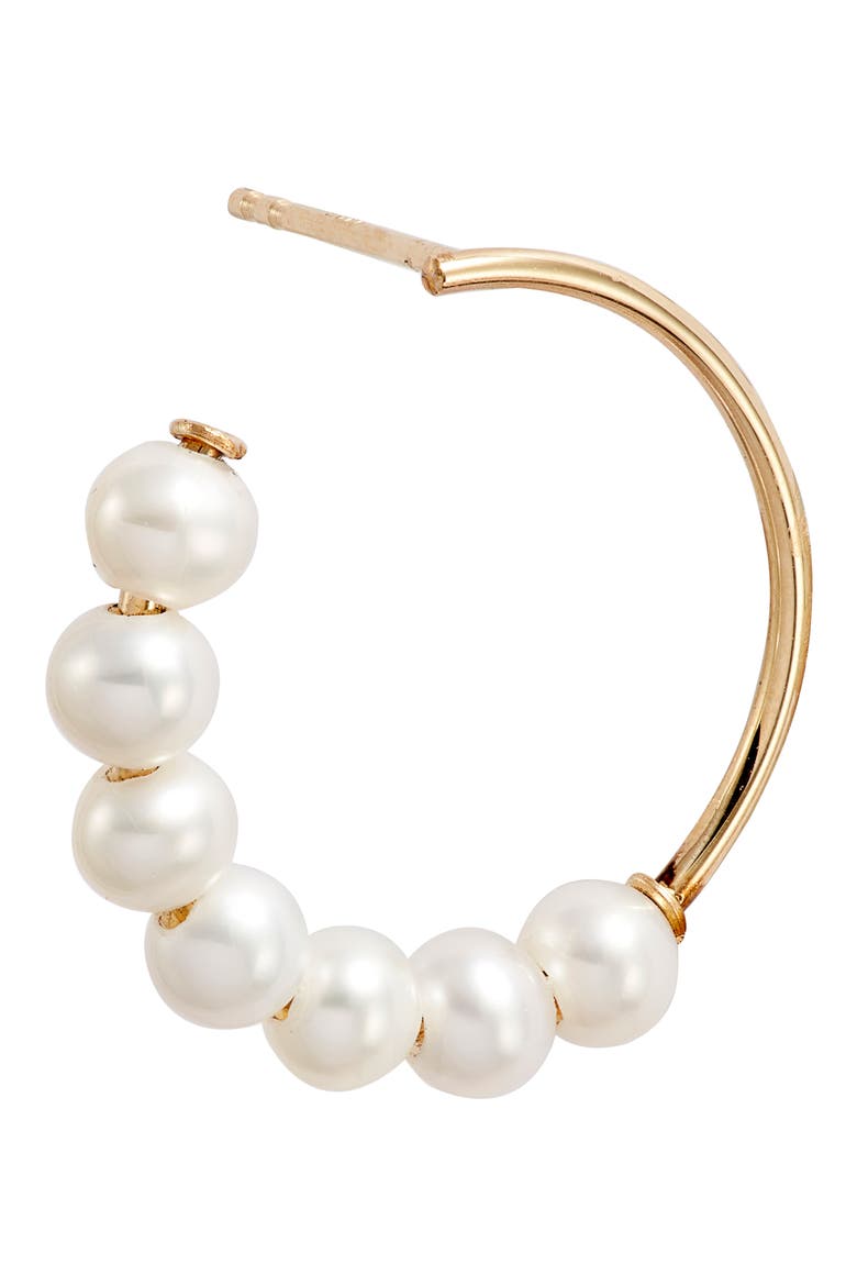Pearl Frontal Hoop Earrings, Alternate, color, GOLD/ PEARL
