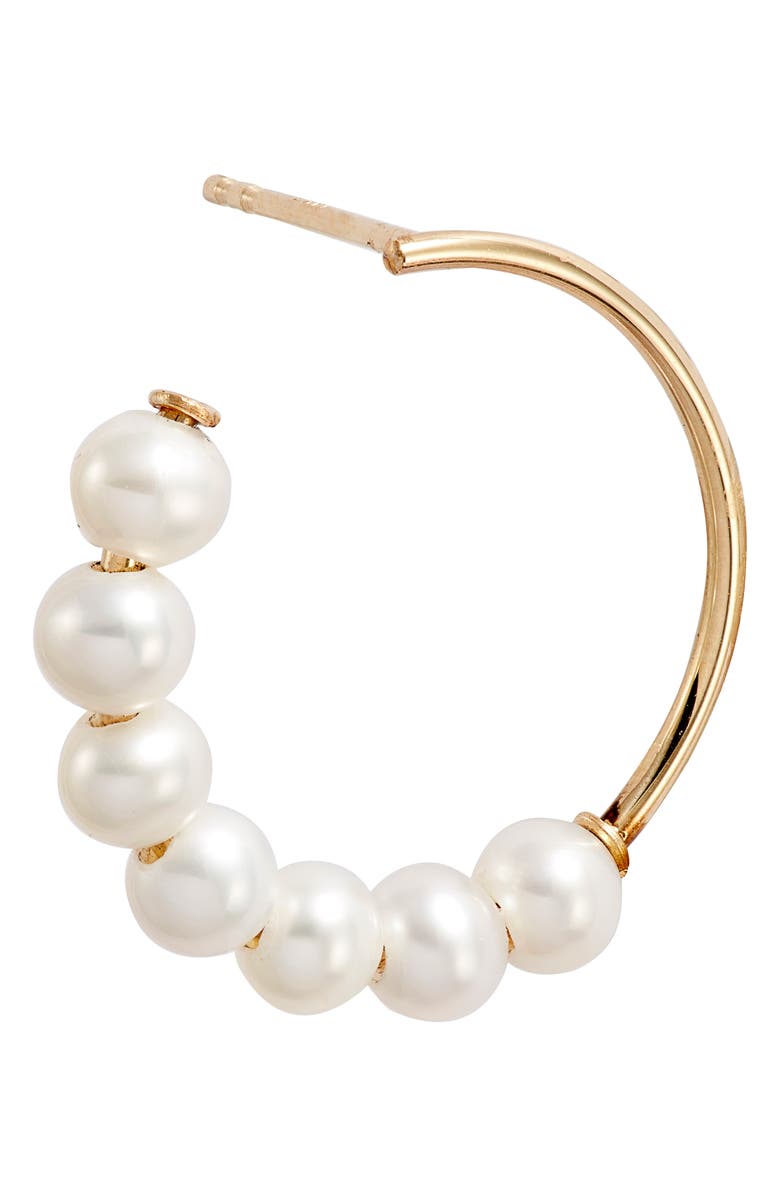 Poppy Finch Pearl Frontal Hoop Earrings, Alternate, color,