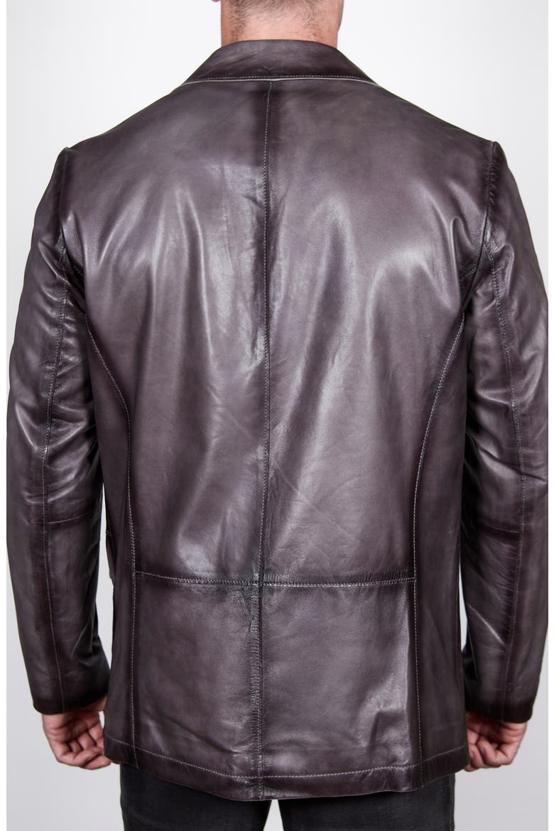 Vintage Leather Blazer, Alternate, color, CHARCOAL