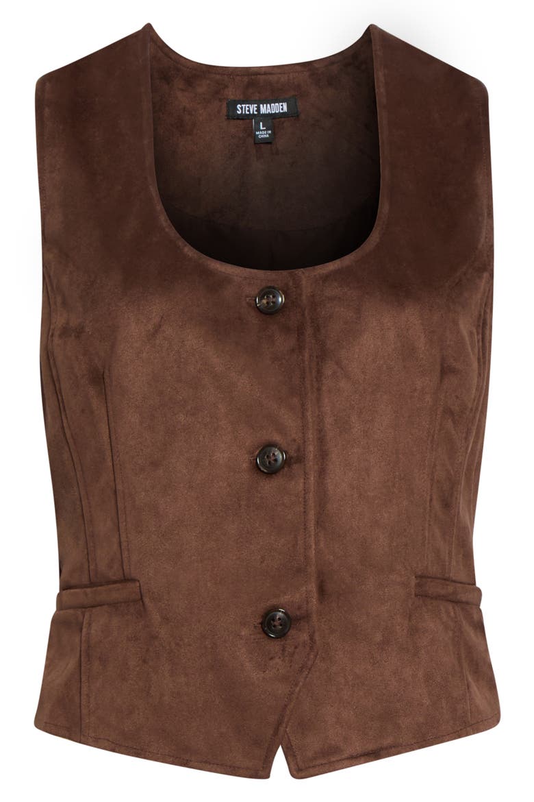 Fontana Button-Up Vest, Main, color, DARK CHOCOLATE