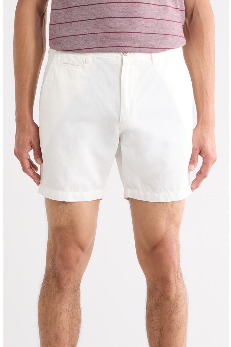 Melrose Cotton & Linen Shorts, Main, color, WHITE