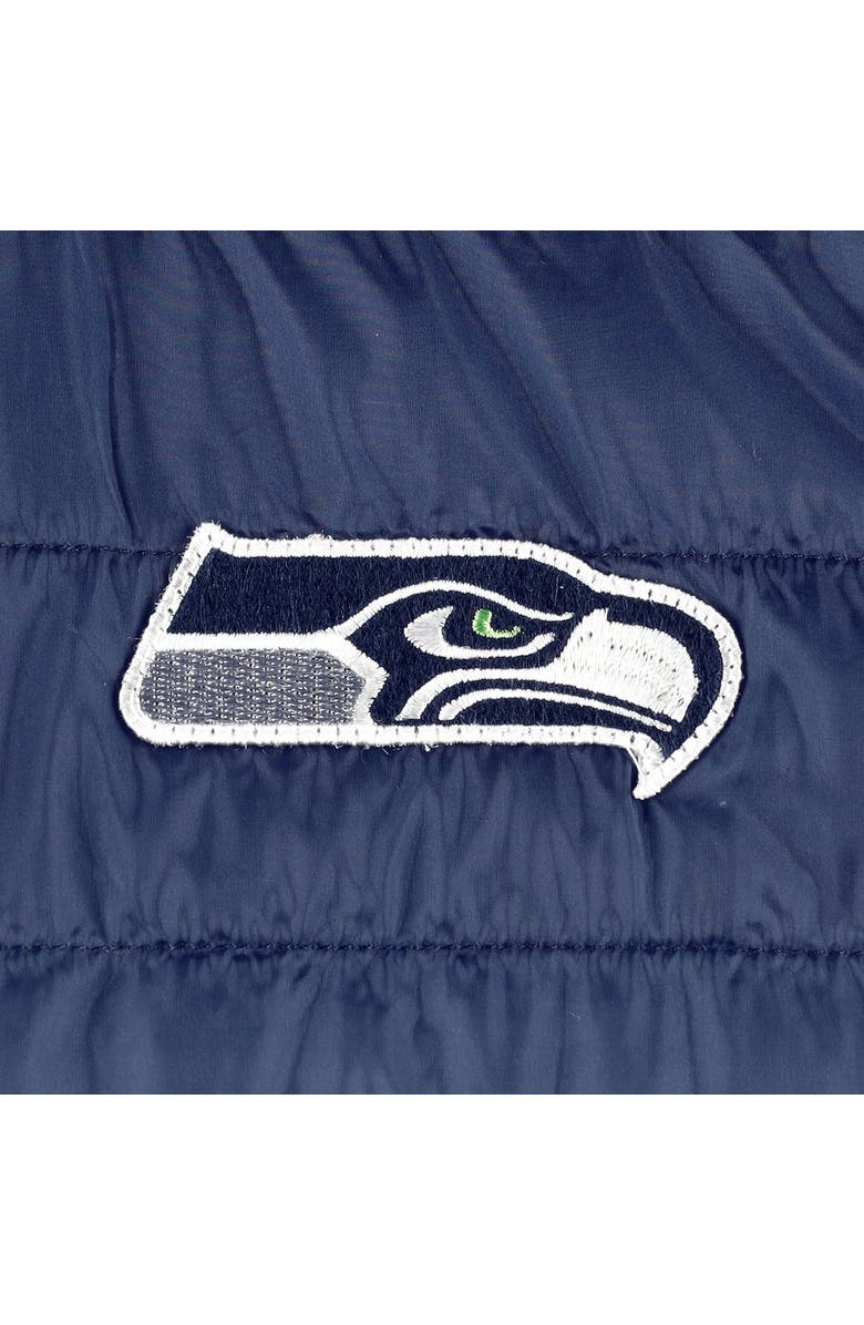 THE WILD COLLECTIVE Women's The Wild Collective College Navy/Gray Seattle Seahawks Color Block Full-Zip Puffer Jacket, Alternate, color, Navy