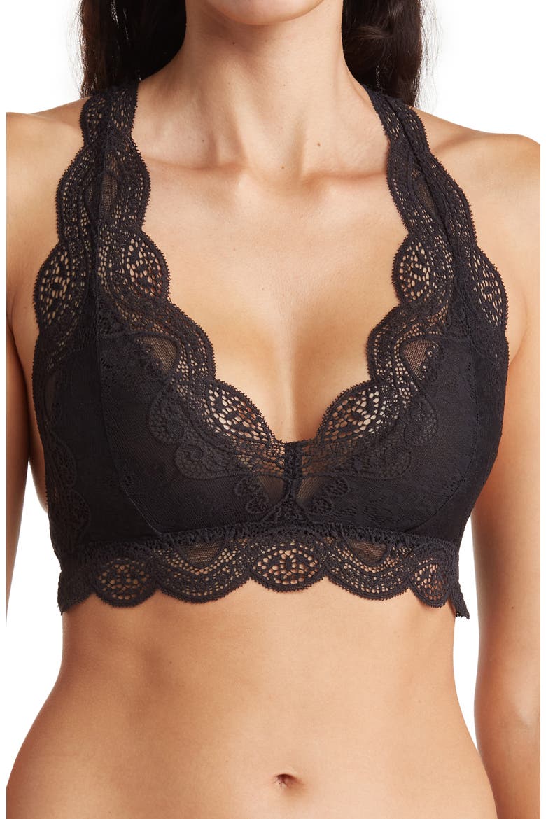 Pretty Lace Bralette, Main, color, BLACK