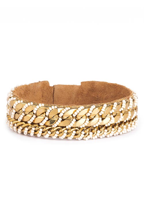 Deepa Gurnani Frankie Cuff Bracelet in Gold 