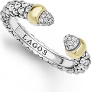 LAGOS Signature Caviar 14k Gold & Diamond Ring