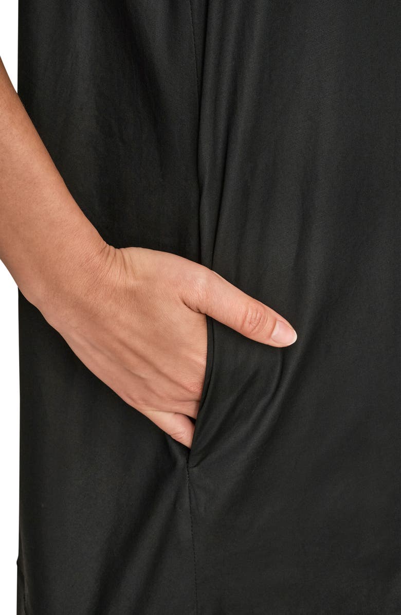 Donna Karan New York Elbow Sleeve Collar Dress, Alternate, color, Black