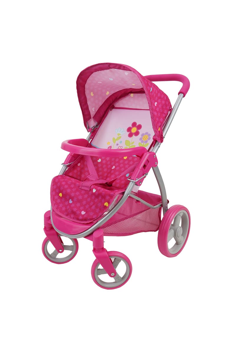 509 Garden Twin Doll Stroller W/ Front Swivel Wheels, Alternate, color, Pink