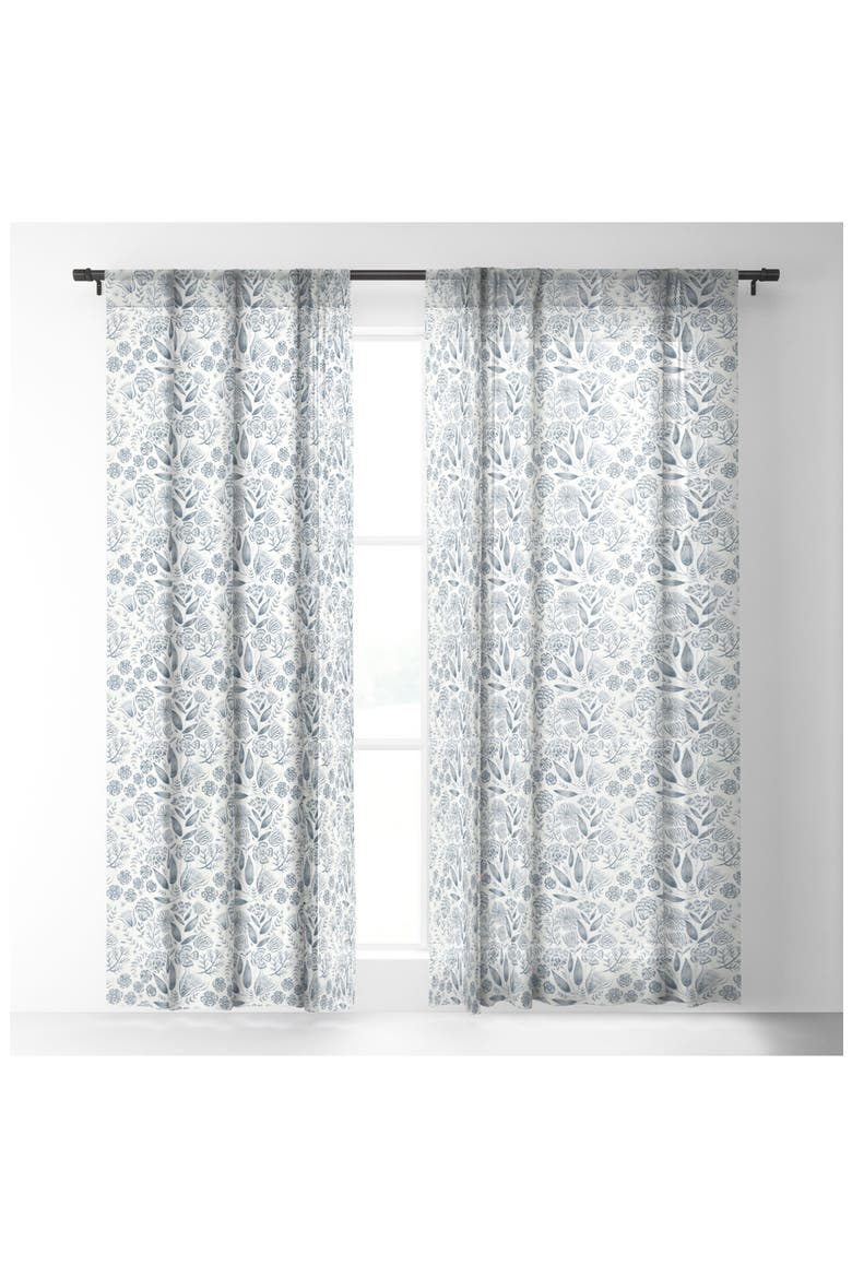 Leaf Sheer Window Panel, Alternate, color, GRAY