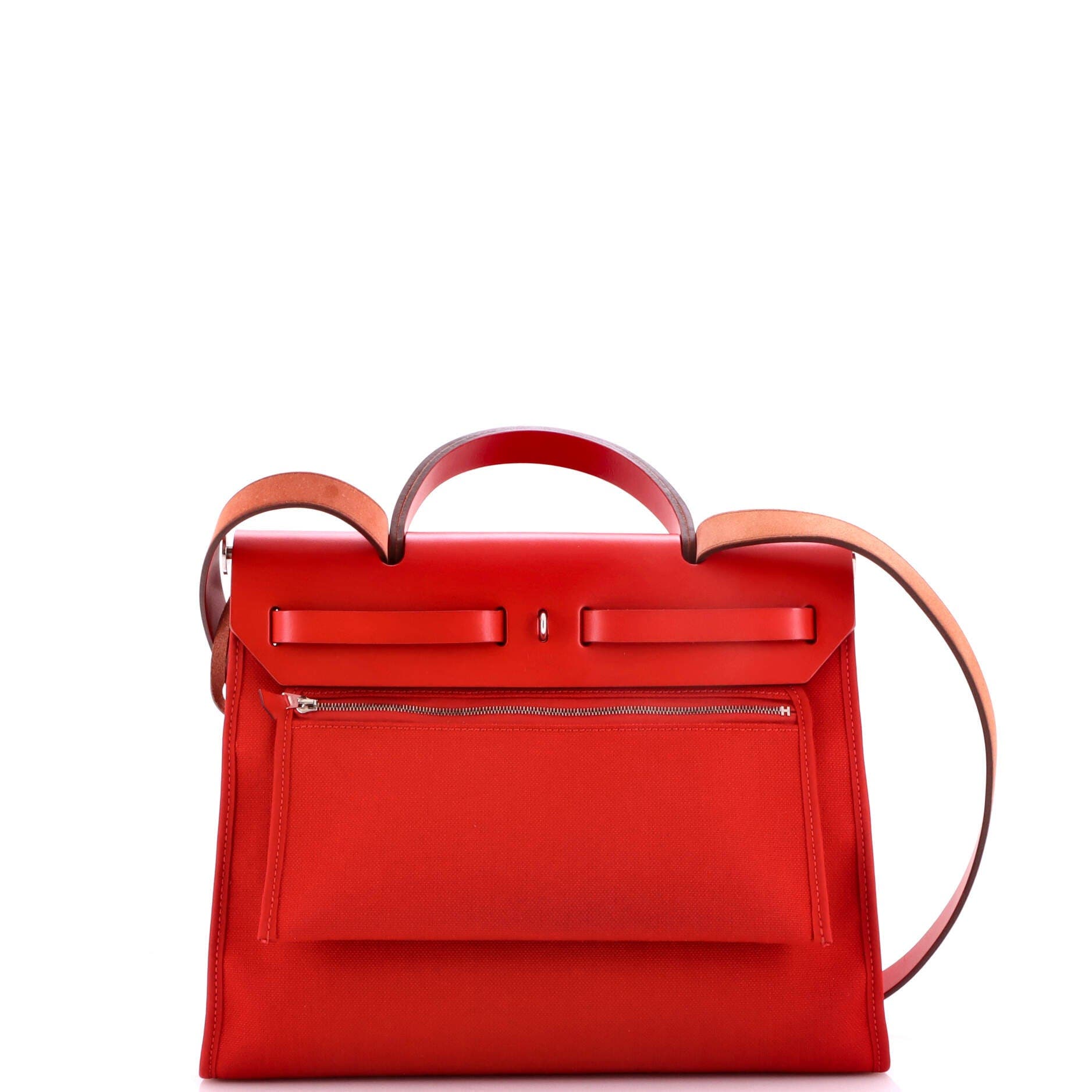 Herbag Zip Leather and Toile 31, Alternate, color, Red