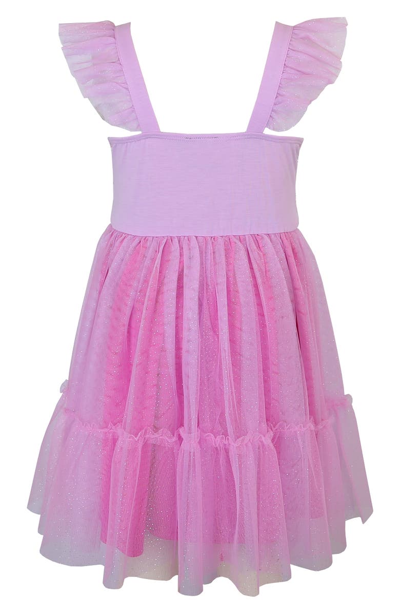 Zunie Kids' Ruffle Sequin Butterfly Party Dress, Alternate, color, Orchid