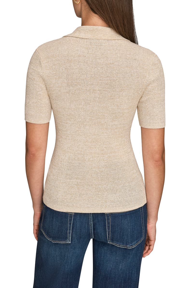 Donna Karan New York Metallic Collar Sweater, Alternate, color, Cream/ Gold