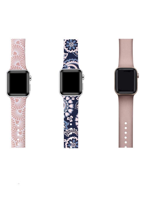 The Posh Tech Assorted 3-pack Silicone Apple Watch® Watchbands In Pink/navy Multi