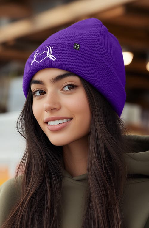 Dalix Heart Of Bones Beanie In Purple
