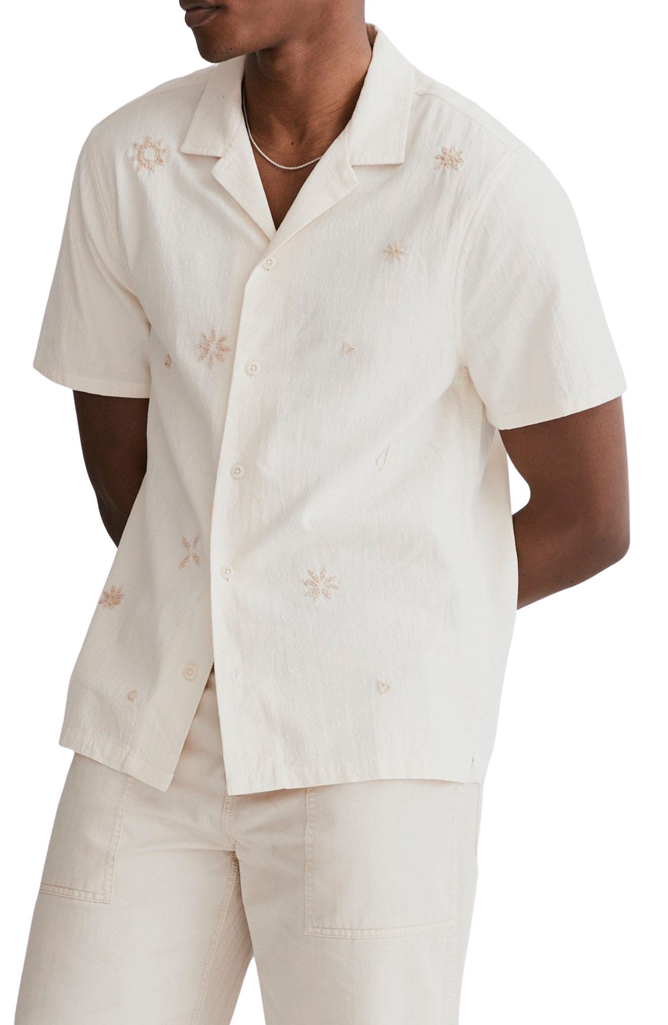 Madewell Embroidered Easy Fit Button-Up Shirt (Men) | Nordstrom