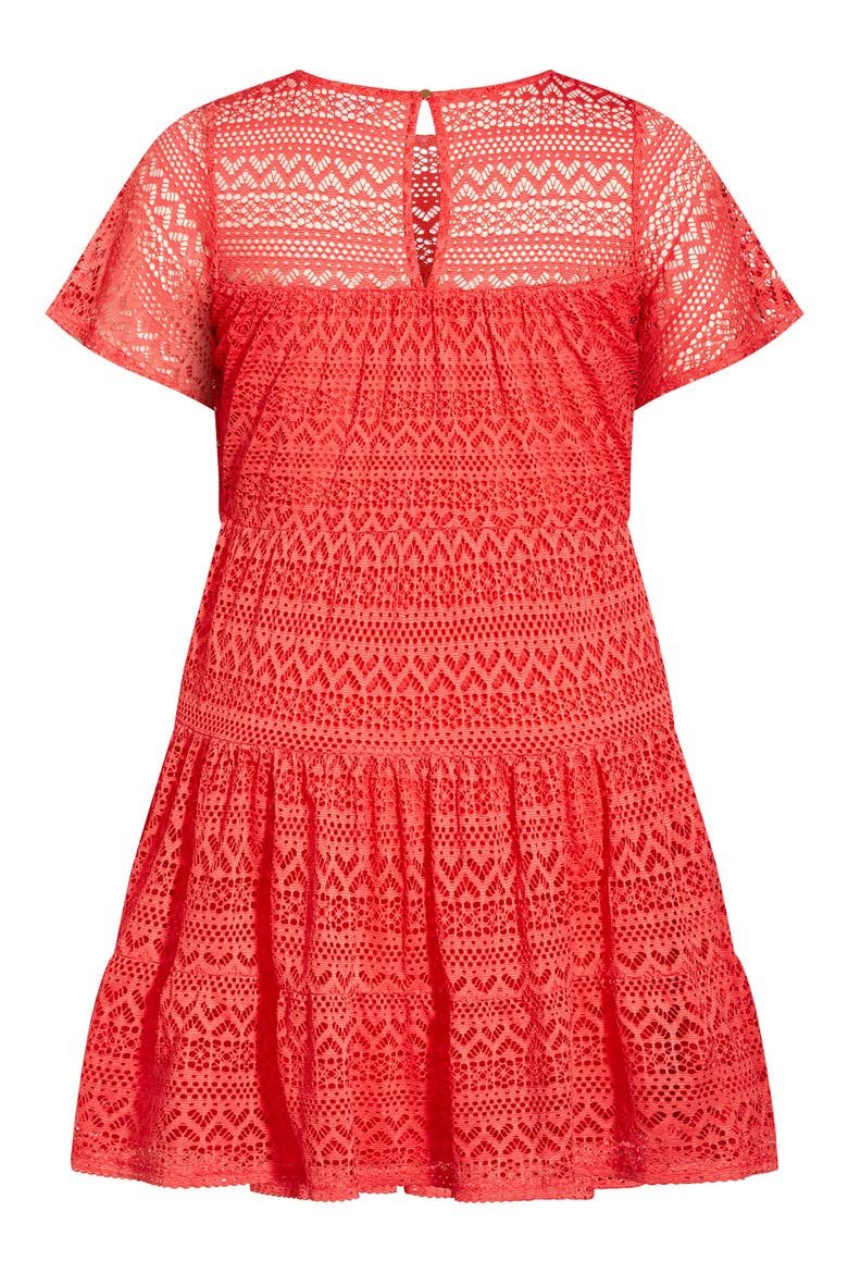 Serenity Lace Fit & Flare Minidress, Alternate, color, ORANGE