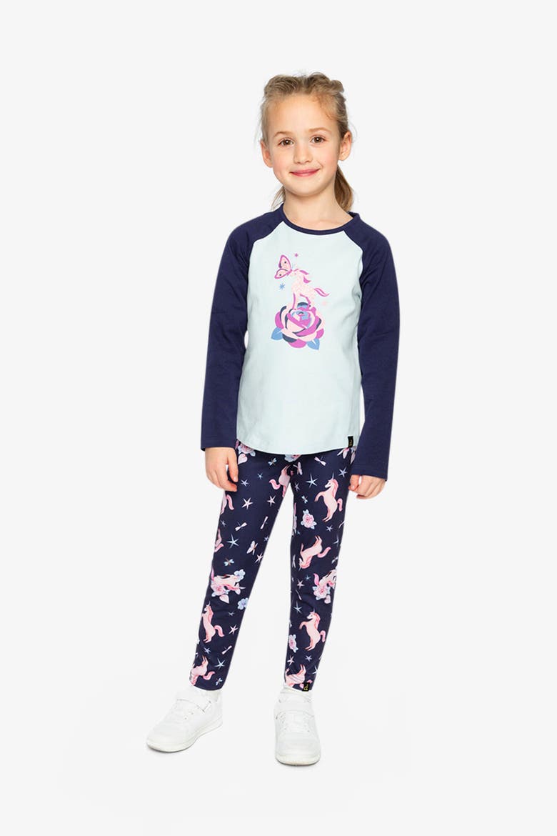 Soft Elastic Waistband Unicorn Leggings, Alternate, color, Navy Unicorn Print