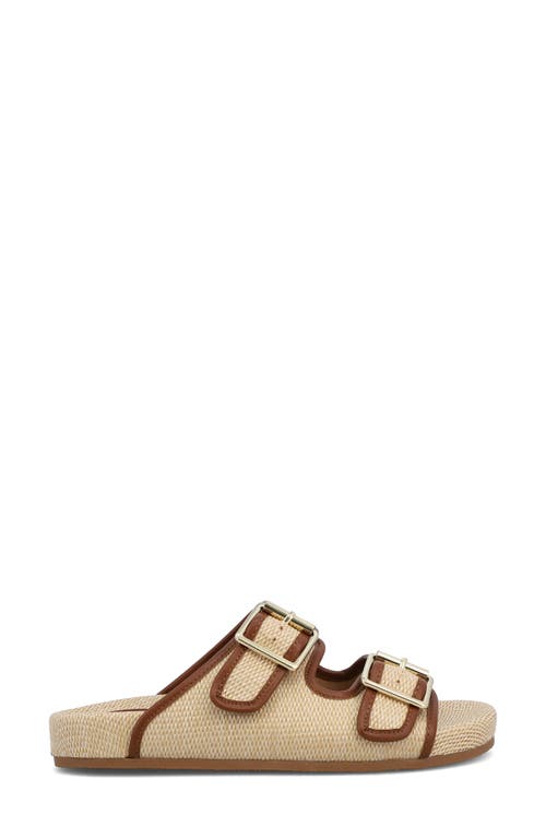 Mia Women's Gazell Double Buckle Slip-on Slide Sandals In Natural/brown