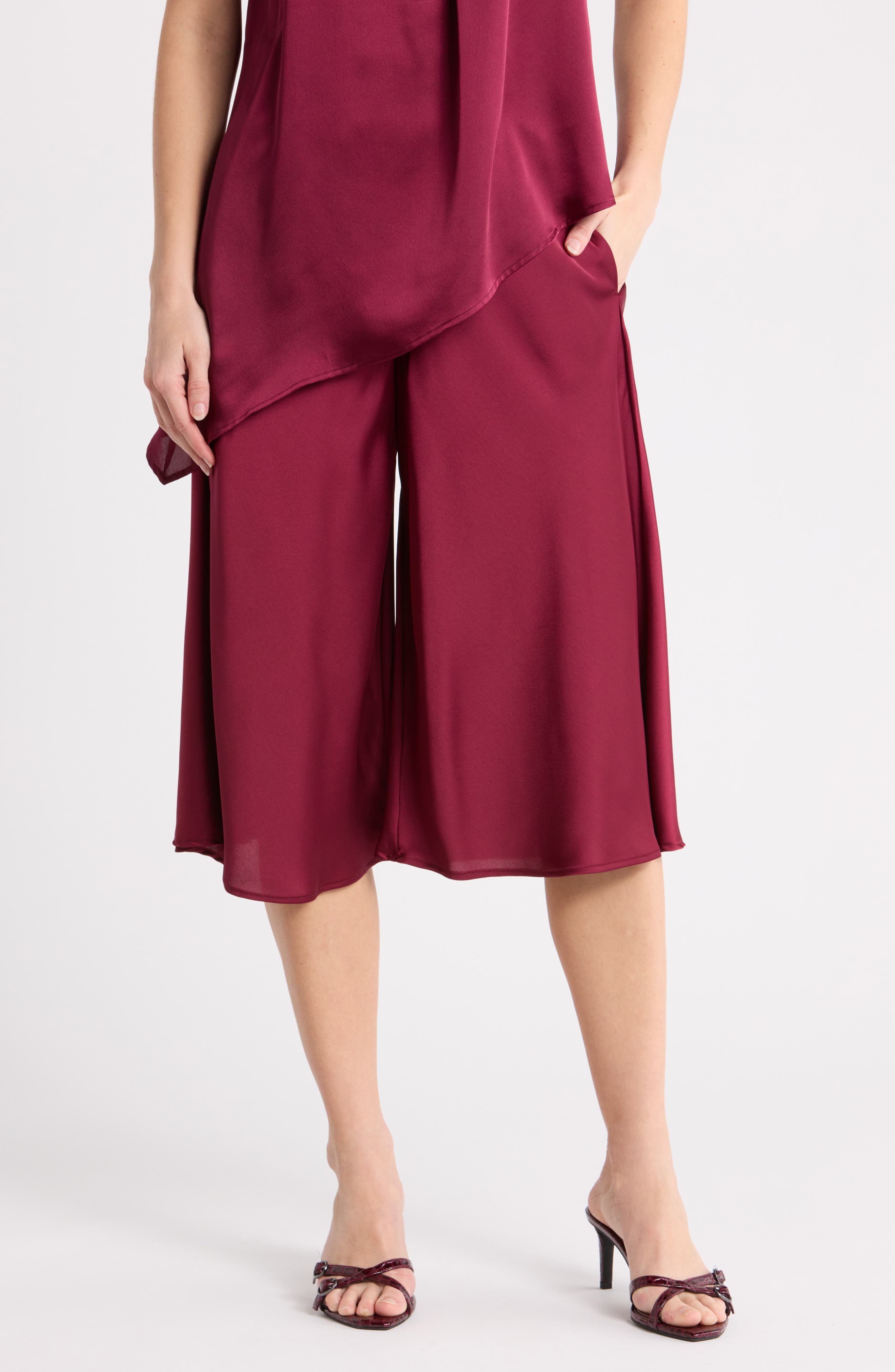 High Waist Satin Culottes