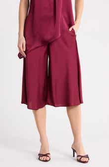 High Waist Satin Culottes