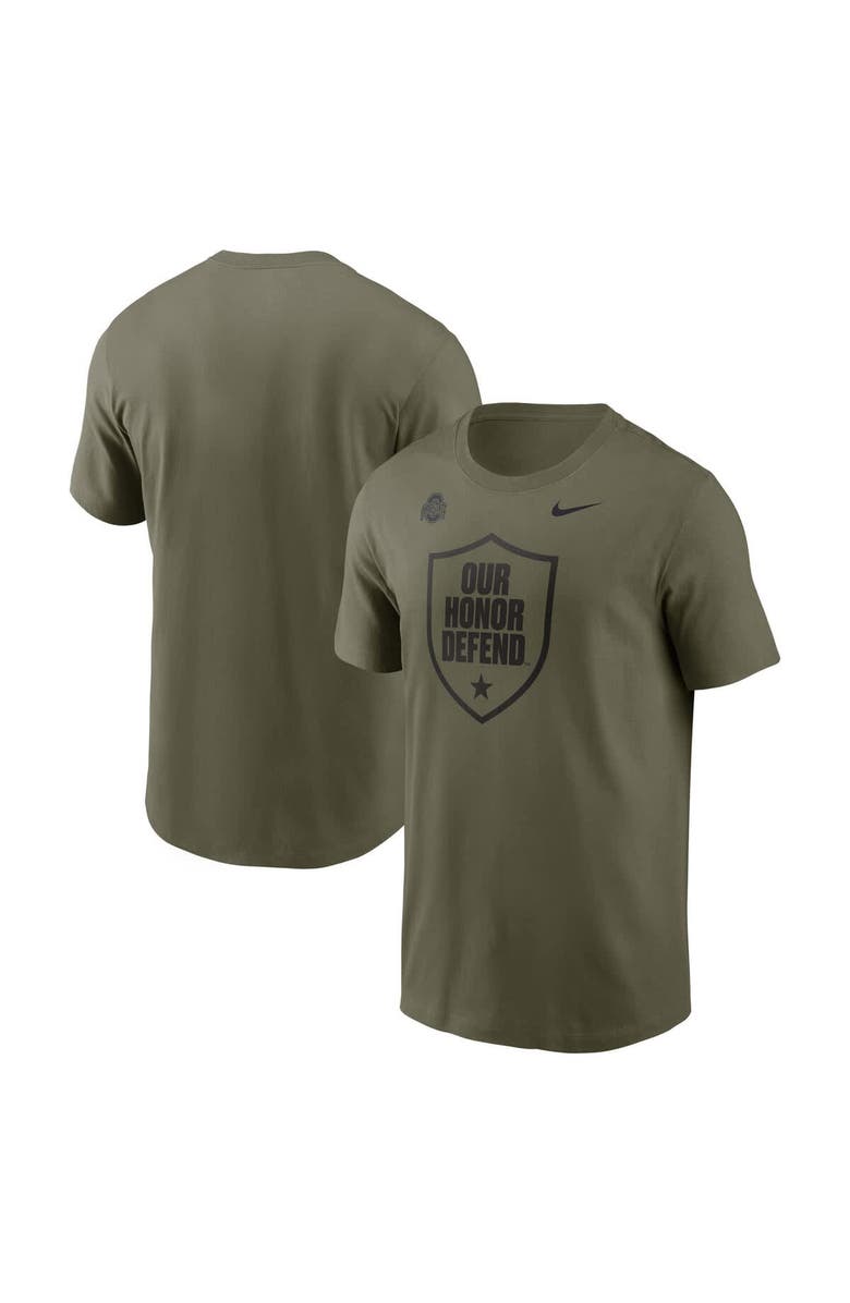 Nike Men's Nike Olive Ohio State Buckeyes Primetime Logo Performance T-Shirt, Alternate, color, Olive