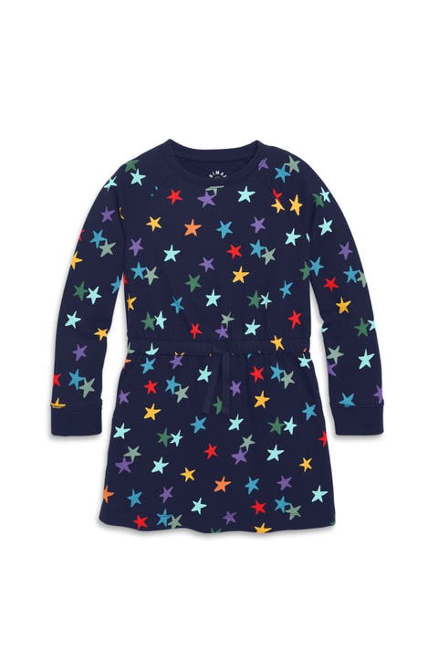 Sweatshirt Dress In Rainbow Confetti Stars (Toddler, Little Kid, & Big Kid)